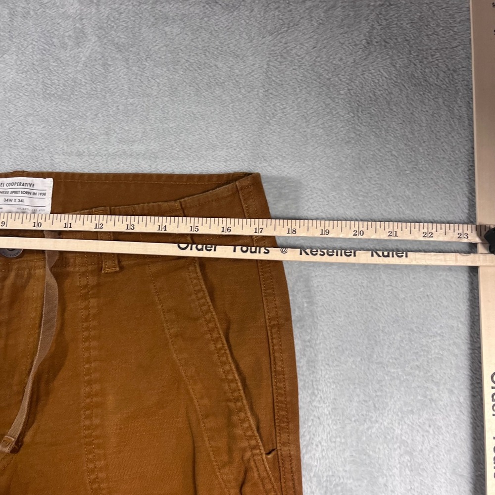 REI Co-op Mens Stretch Cotton Jogger Pants Brown 34W x 34L Hiking Outdoor - Picture 3 of 9
